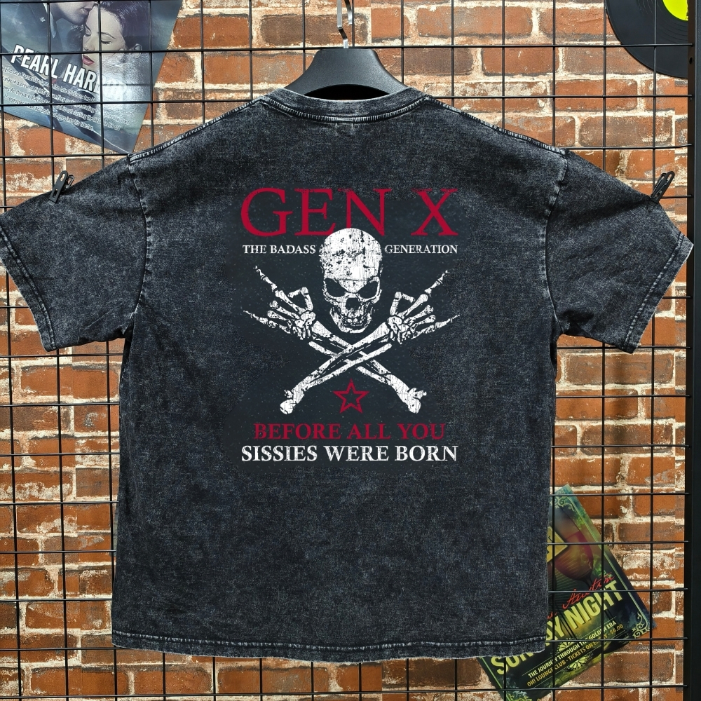 Gen X Unisex 100% Heavyweight Cotton Washed T-Shirt, Custom Year Shirt