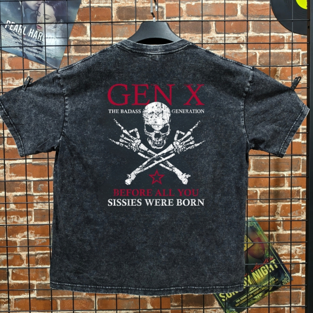 Gen X Unisex 100% Heavyweight Cotton Washed T-Shirt, Custom Year Shirt