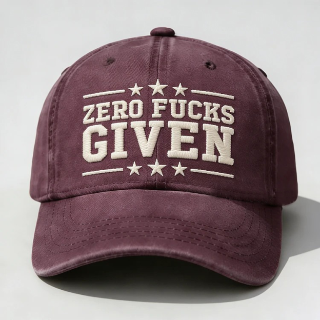 Zero Fucks Given Embroidery Cap