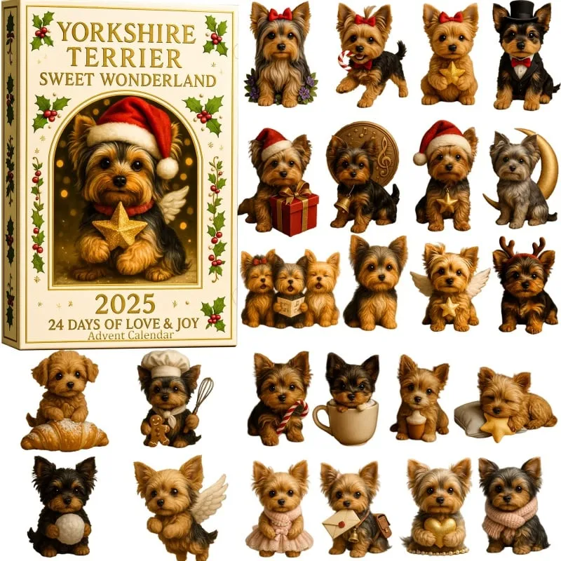🌲Christmas Gift--🐾 Yorkshire Terrier Sweet Wonderland Advent Calendar 2025 🎄