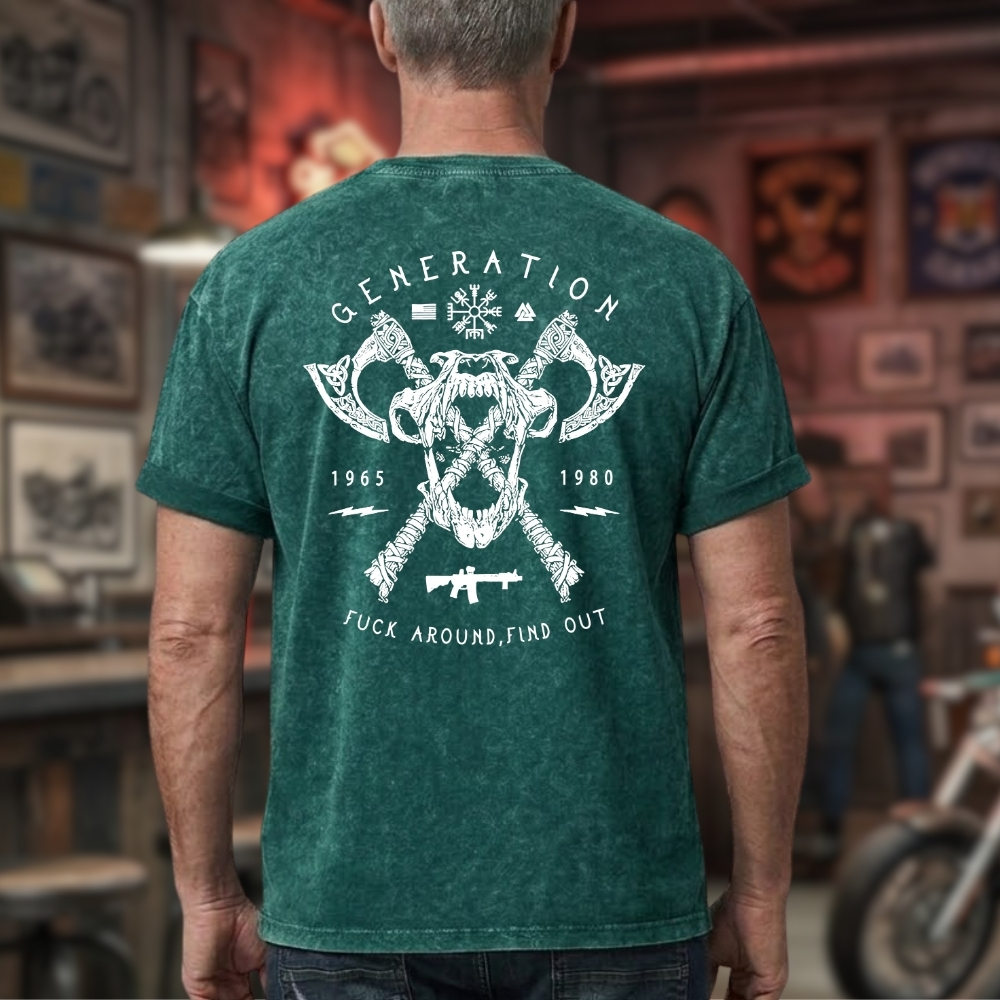 Fuck Around ,Find Out  Unisex 100% Heavyweight Cotton Washed T-Shirt, Custom Year Shirt