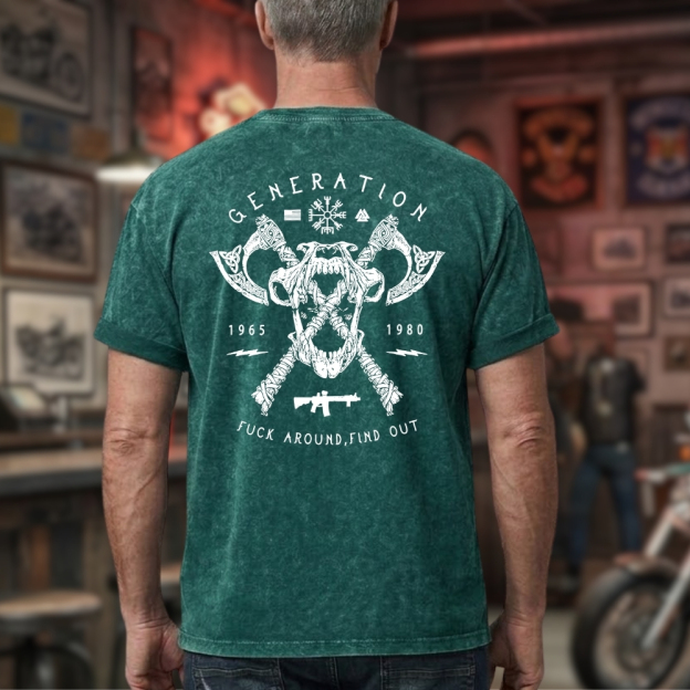 Fuck Around ,Find Out  Unisex 100% Heavyweight Cotton Washed T-Shirt, Custom Year Shirt