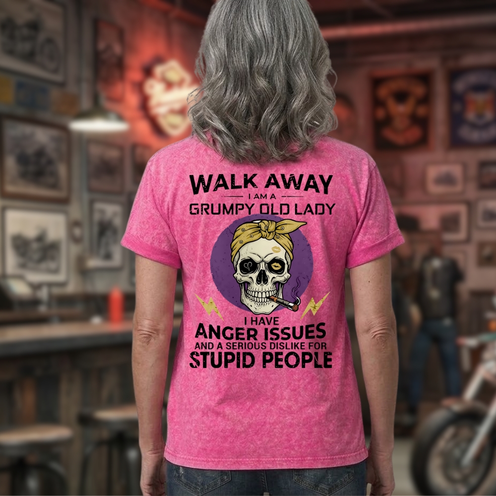 Custom Grumpy Old Lady100% Heavyweight Cotton Washed T-Shirt