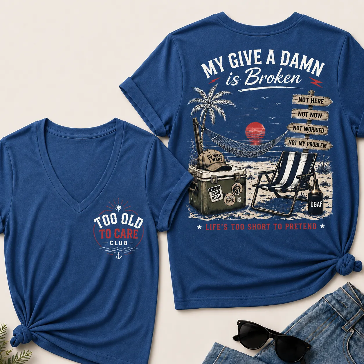 Women's My Give A Damn Is Broken V-Neck T-Shirt