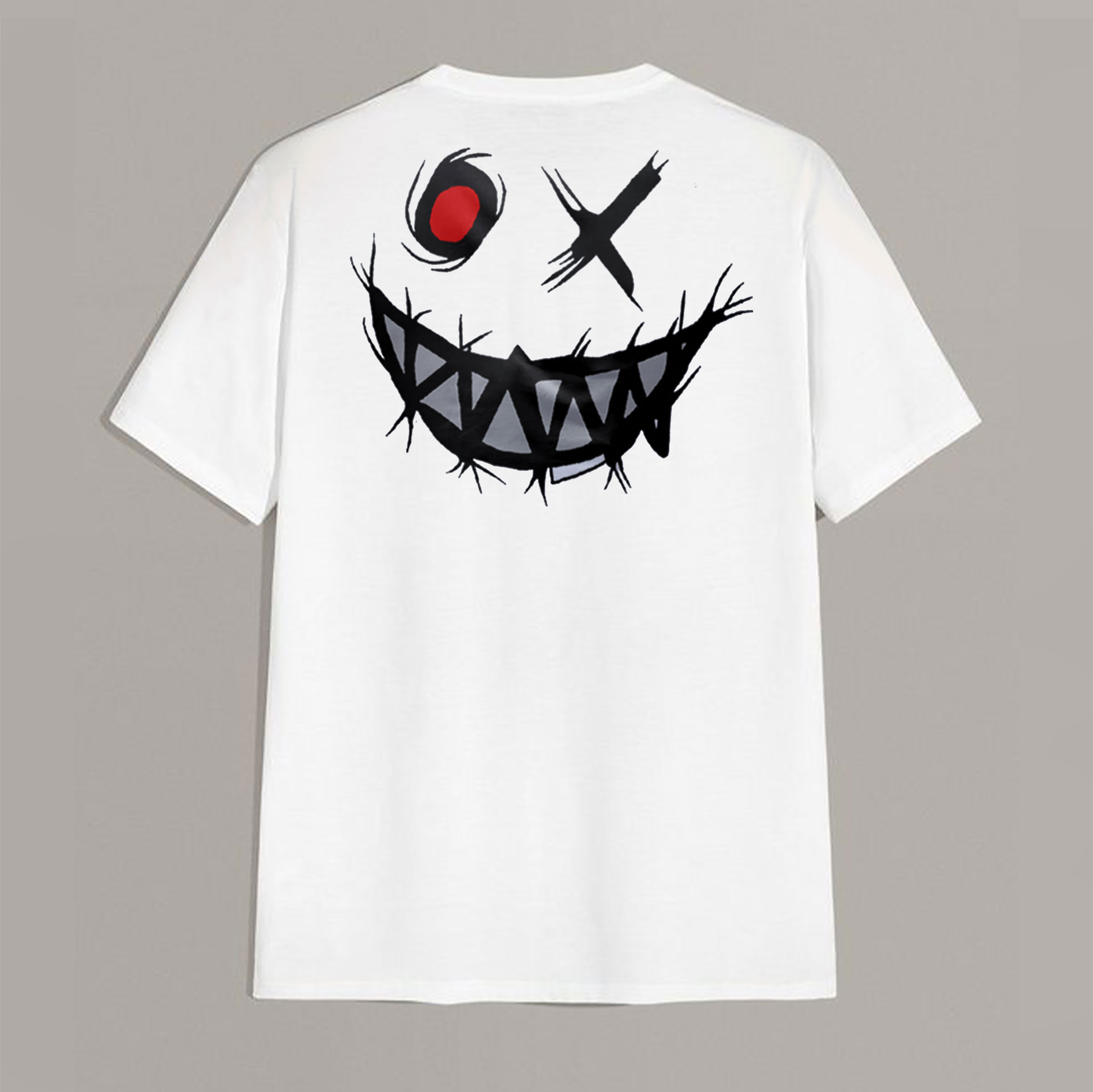 Evil Emoji Graphic White Print Men's T-shirt