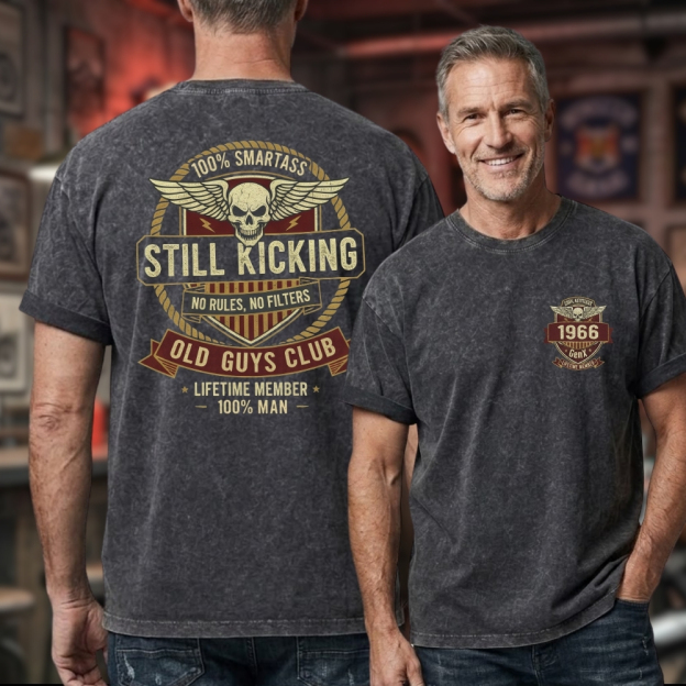 Custom Year Graphic Tee - 100% Man, No Rules - Unisex 100% Heavyweight Cotton Washed T-Shirt