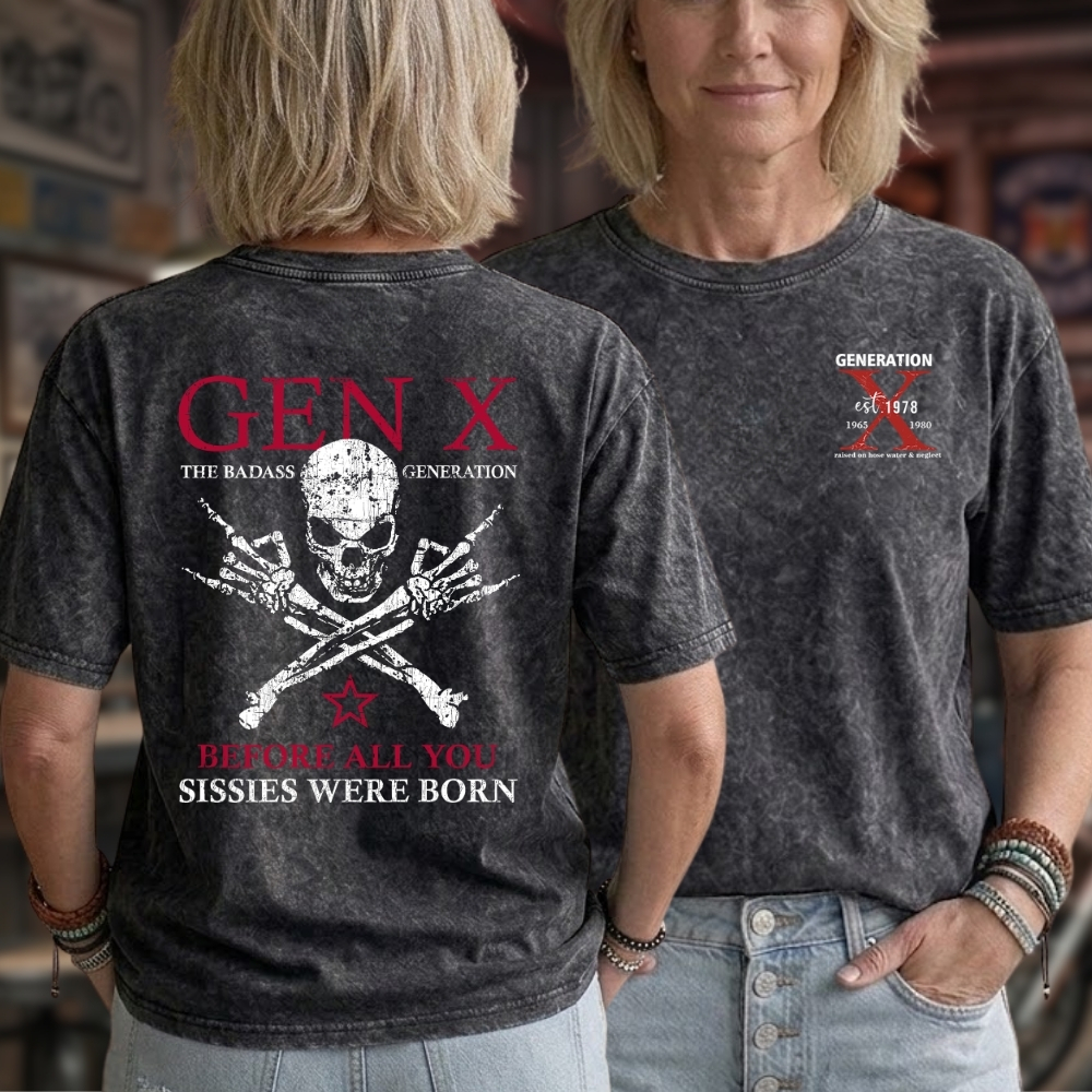 Gen X Unisex 100% Heavyweight Cotton Washed T-Shirt, Custom Year Shirt