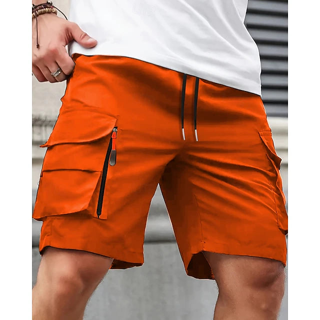Men's Summer Cargo Shorts | Elastic Waist | Multi-Pocket | Knee Length