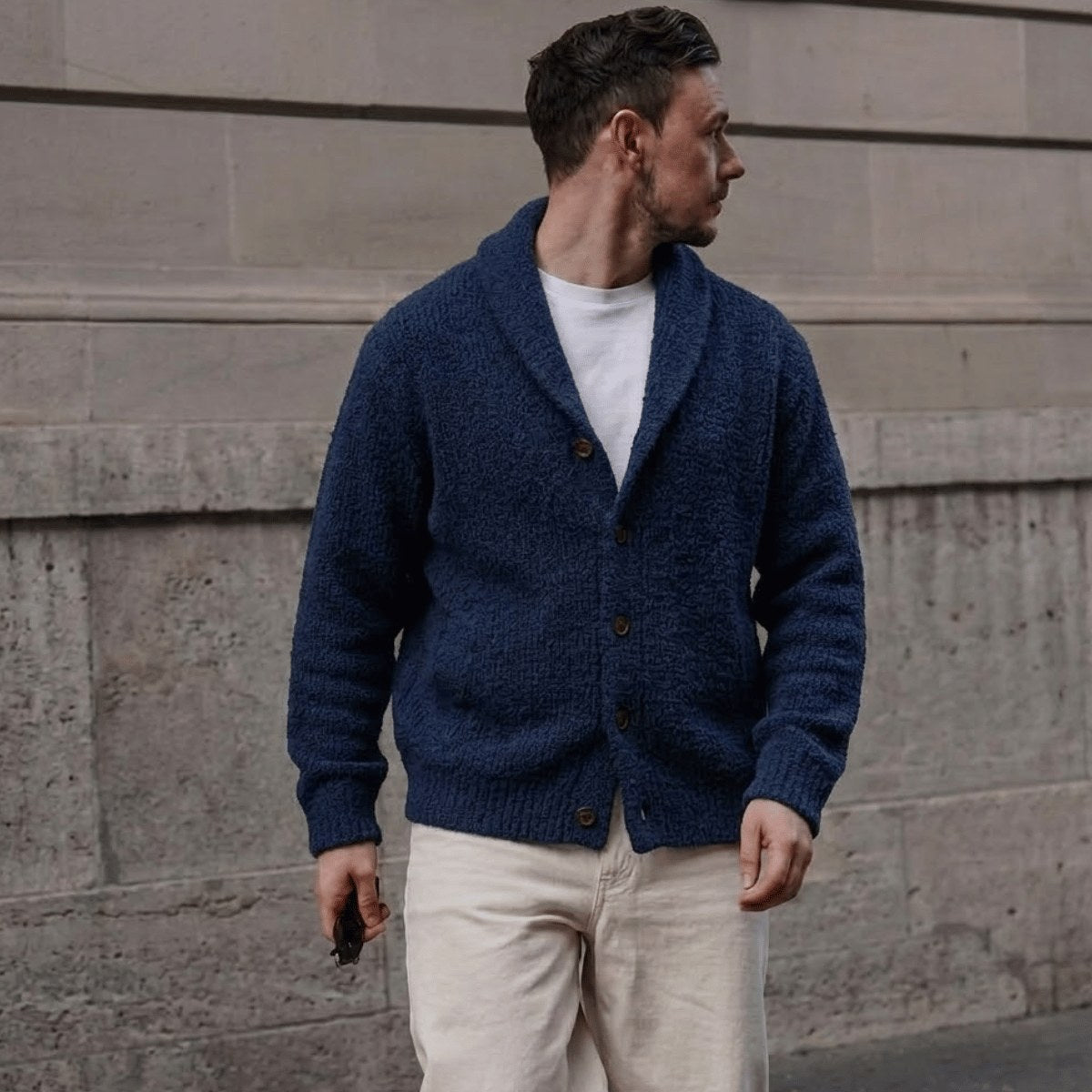 Men's Shawl Collar Wool Cardigan | The Hexham