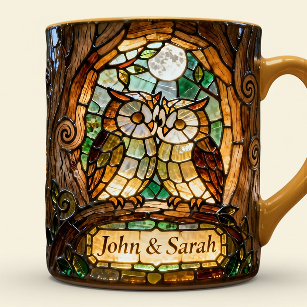 Owl Couple Valentine Coffee Mug - Personalized Gifts For Couple 