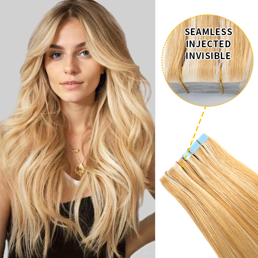 Invisible Seamless Tape in Virgin Human Hair Extensions Blonde Highlig –  Hetto Human Hair