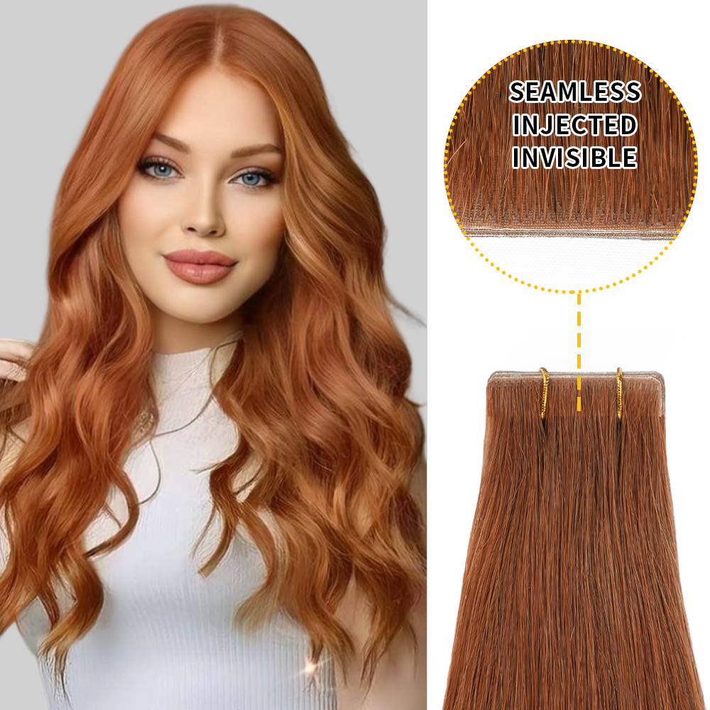 Invisible Tape In Extensions Dark Auburn (#33) | YILITE 