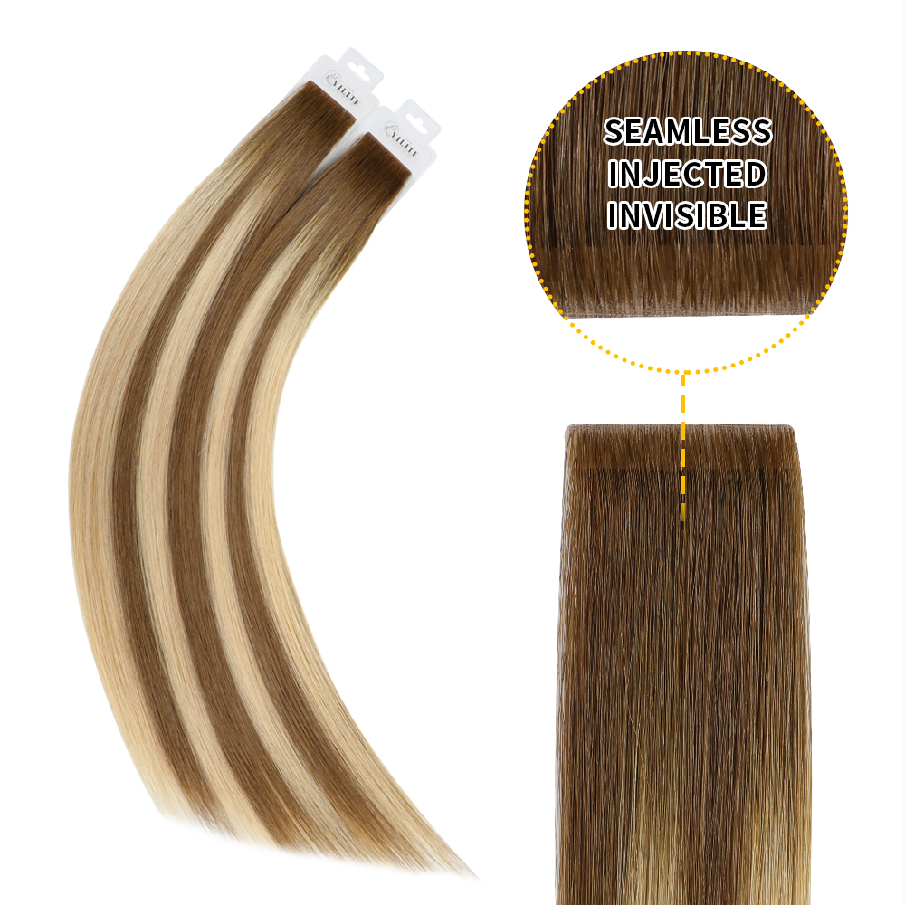 Save $ 219.68 USD ADD Yilite (#P6/613/T4) Brown to Blonde Balayage Invisible Tape In Extensions 20Pcs $ 482.55 USD $ 262