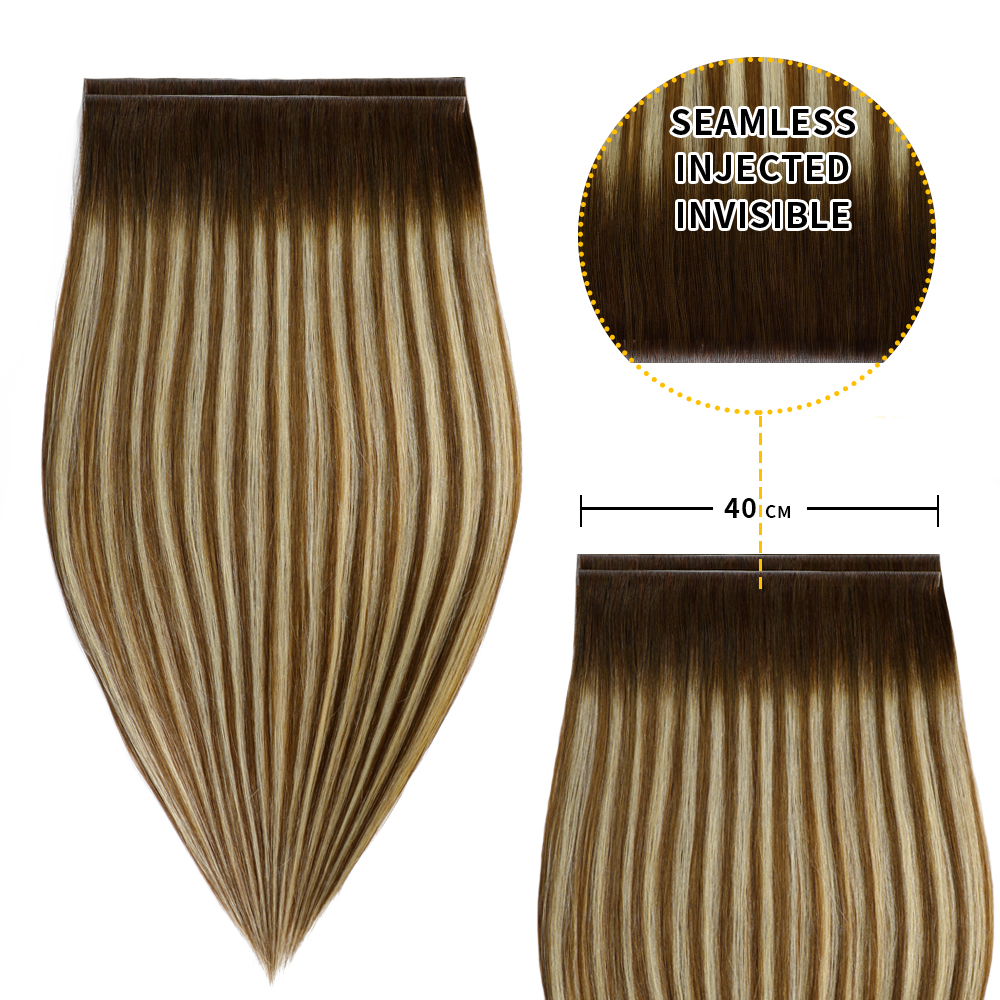 Invisible Tape In Weft (#P6/613/T4) Brown to Blonde Balayage  display picture 1