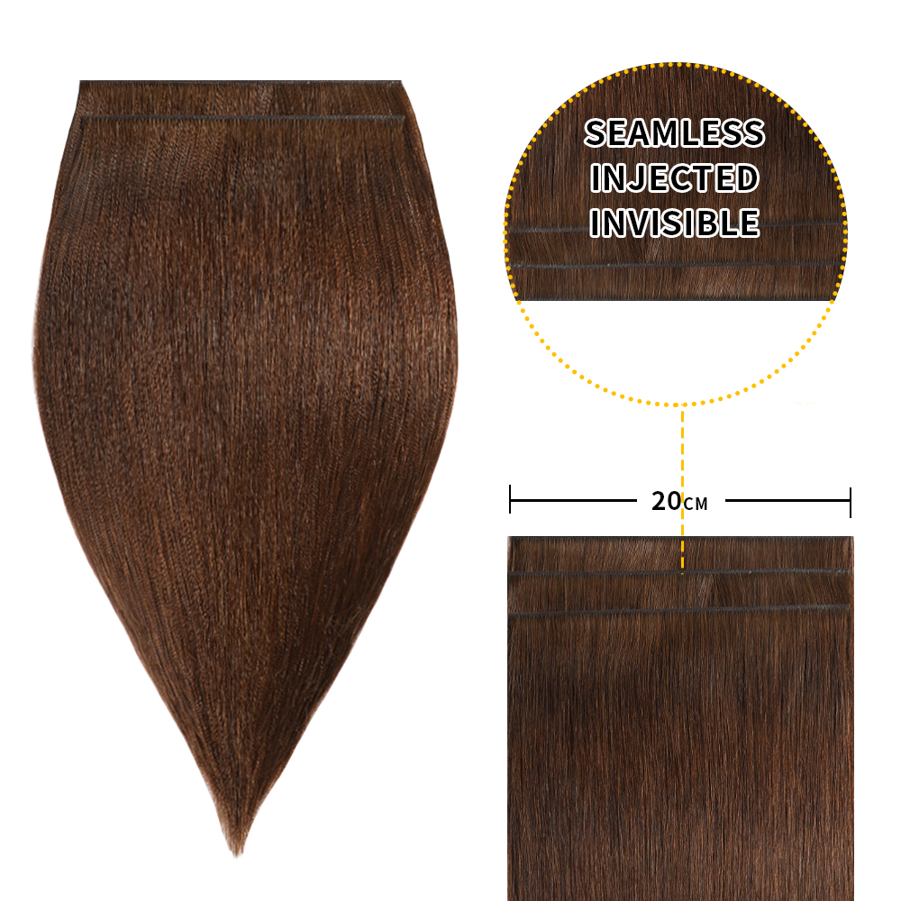 YILITE (#4) Chocolate Brown Tape Weft Hair Extensions 20CM 4Pcs
