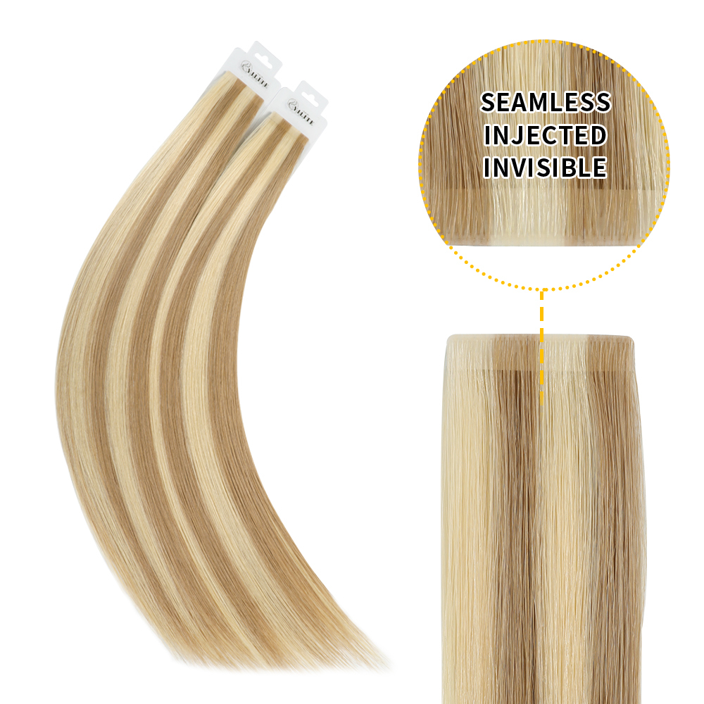 Save $ 239.68 USD ADD Yilite (#P18/613) Ash Blonde Highlights Invisible Tape In Extensions 20Pcs $ 482.55 USD $ 242.87 U