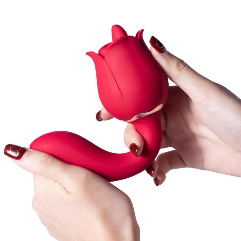 Rose Clit Licking Tongue Vibrator & G Spot Massager