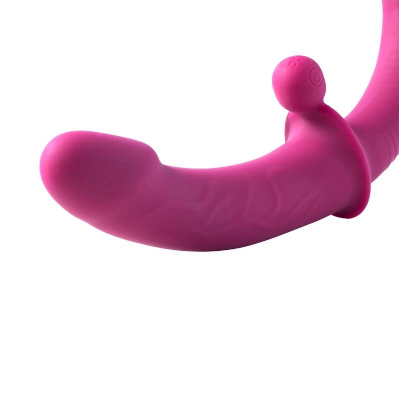 Double Dildo with Clit Stimulator Ball