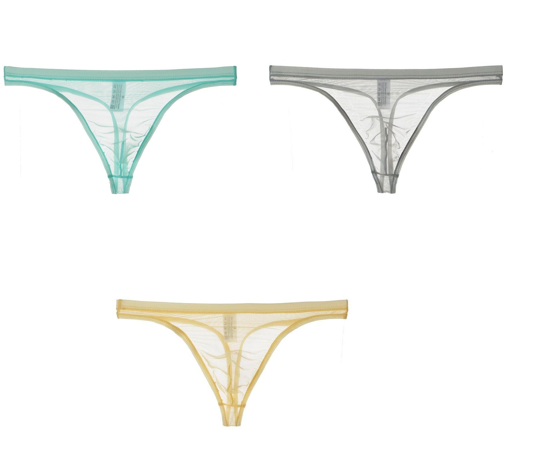 Men's Sexy Silk Mesh Bikini Thin Thong