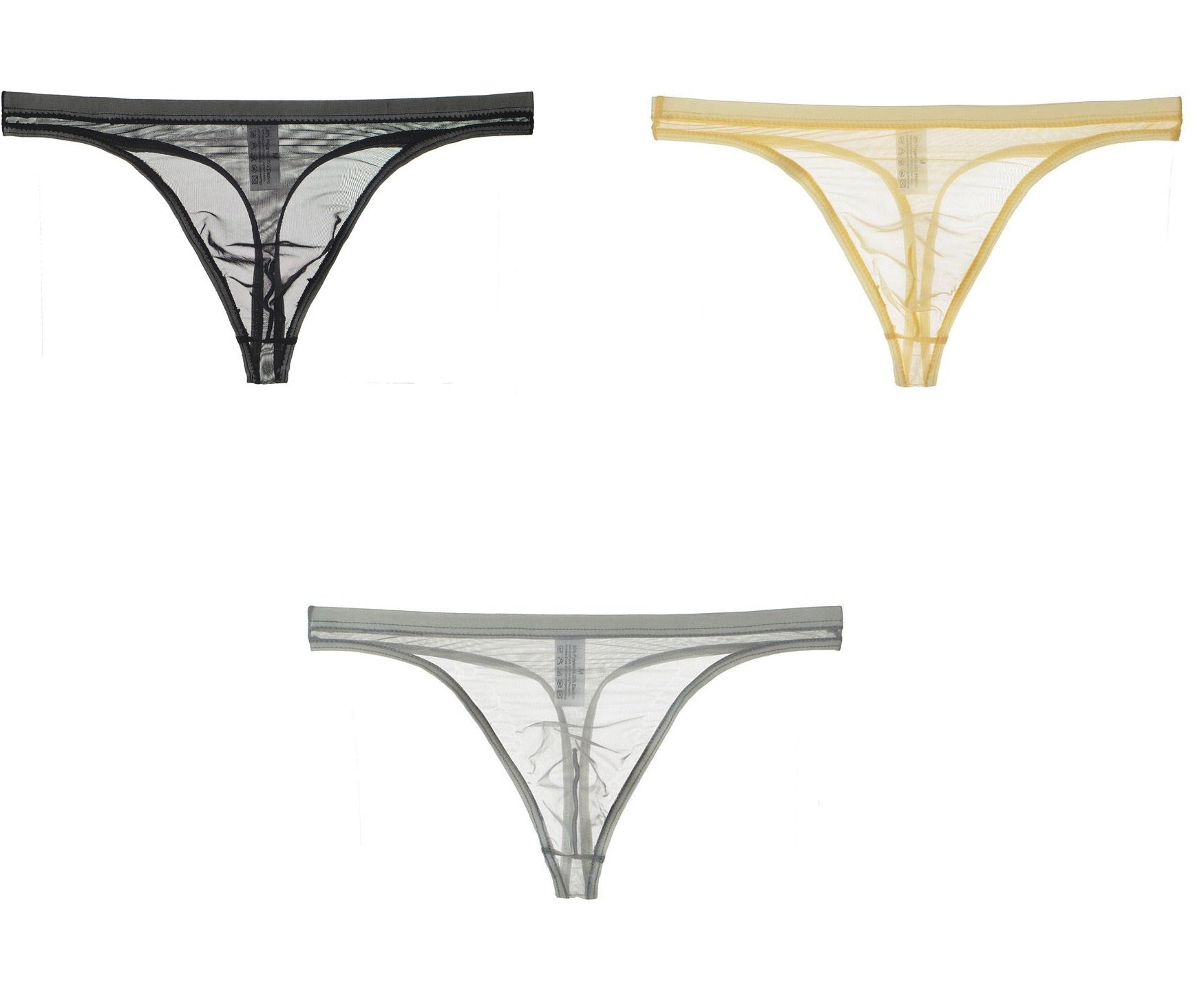 Men's Sexy Silk Mesh Bikini Thin Thong