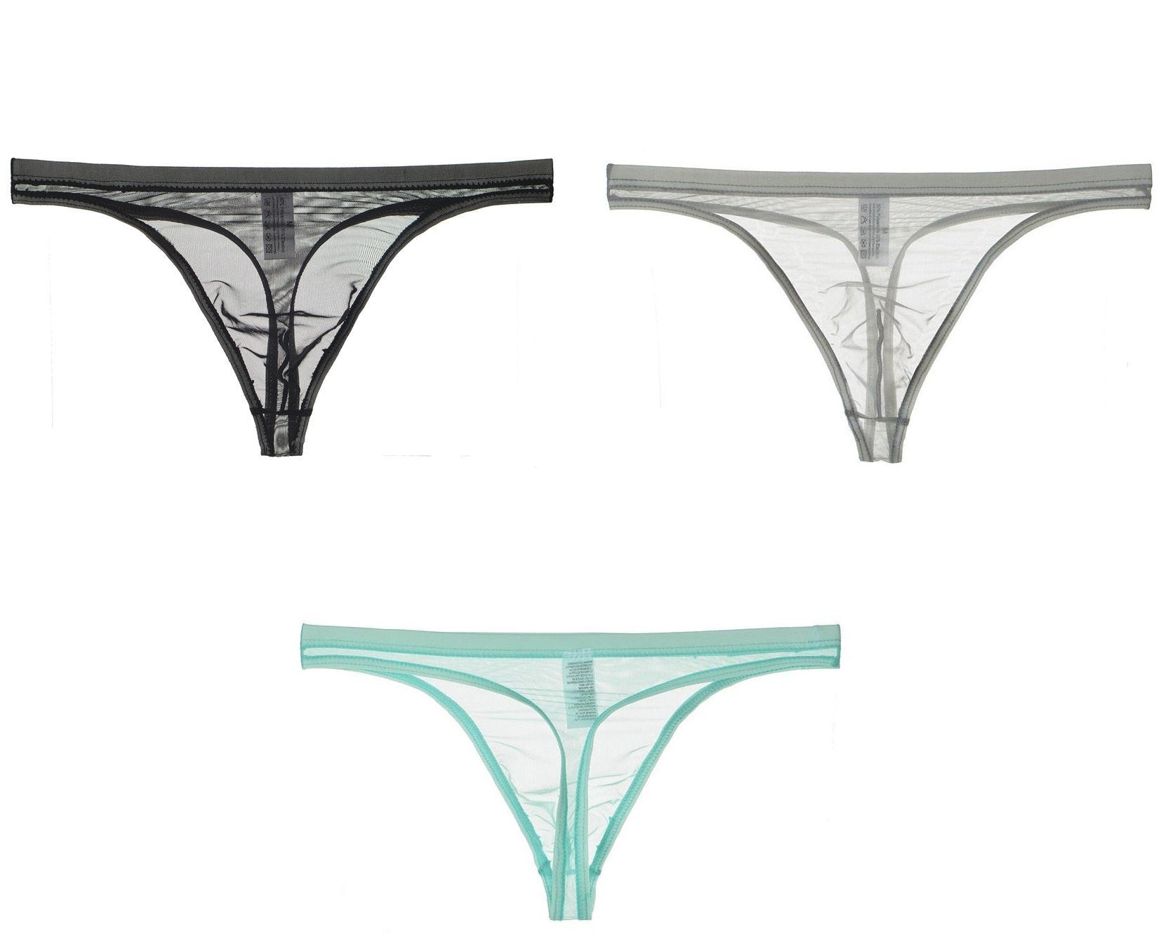 Men's Sexy Silk Mesh Bikini Thin Thong