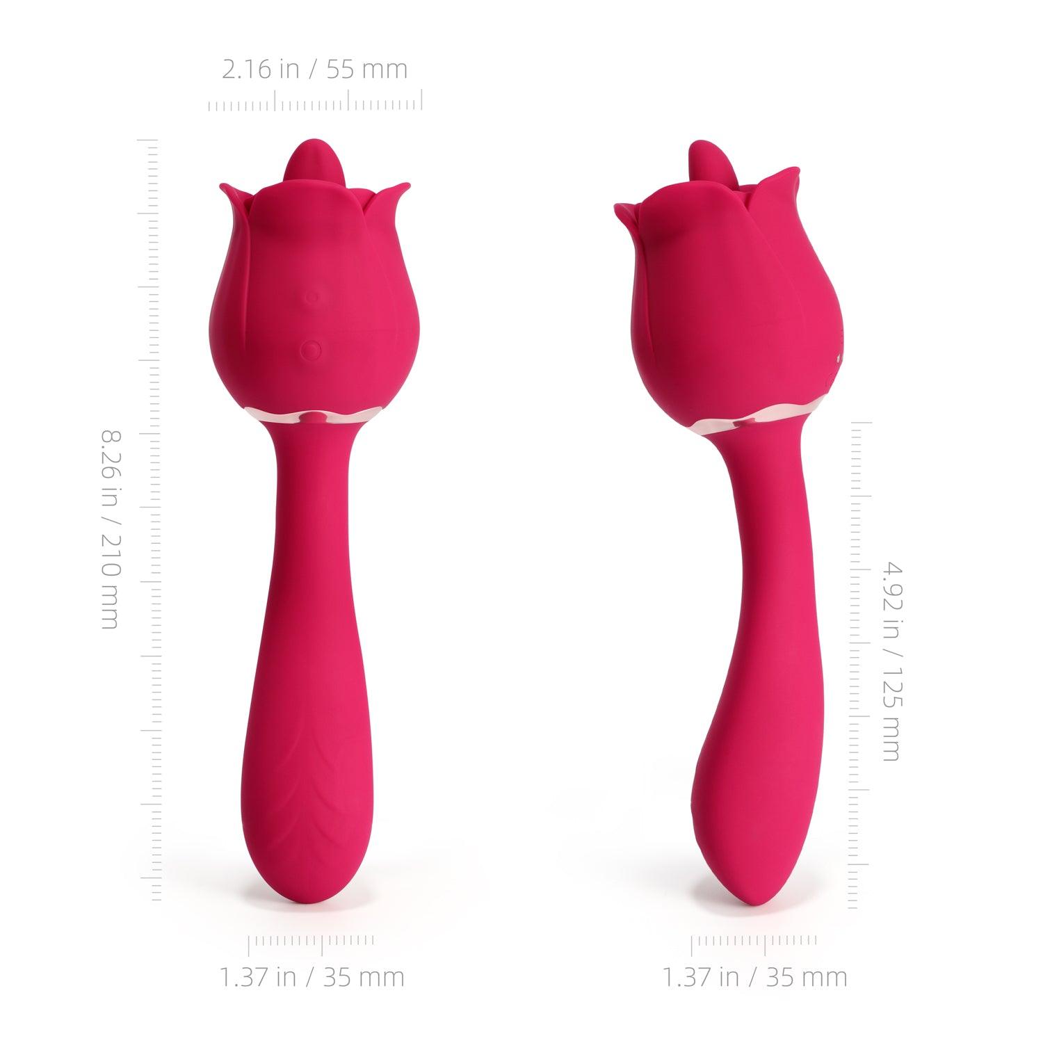 Rose Clit Licking Tongue Vibrator & G Spot Massager