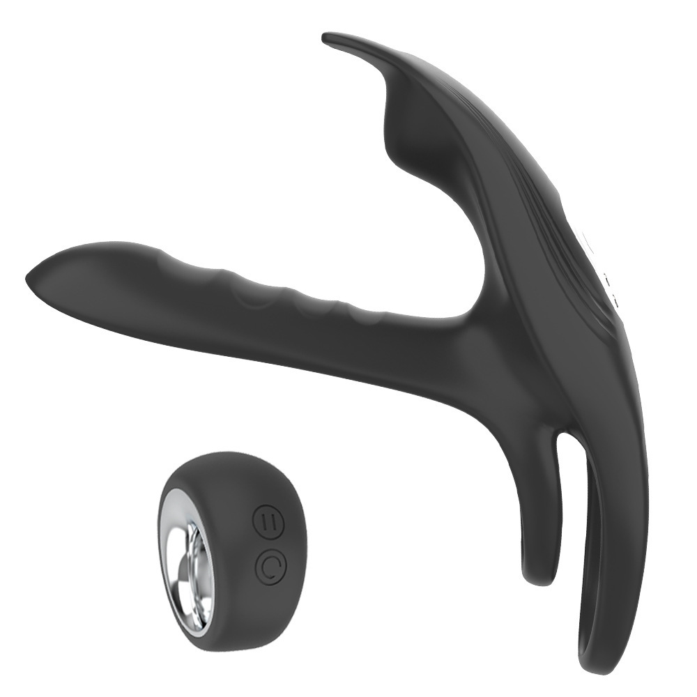 BLACK FOX Remote Control Vibrating Girth Enhancer Penis Sleeve & Clit Stimulator