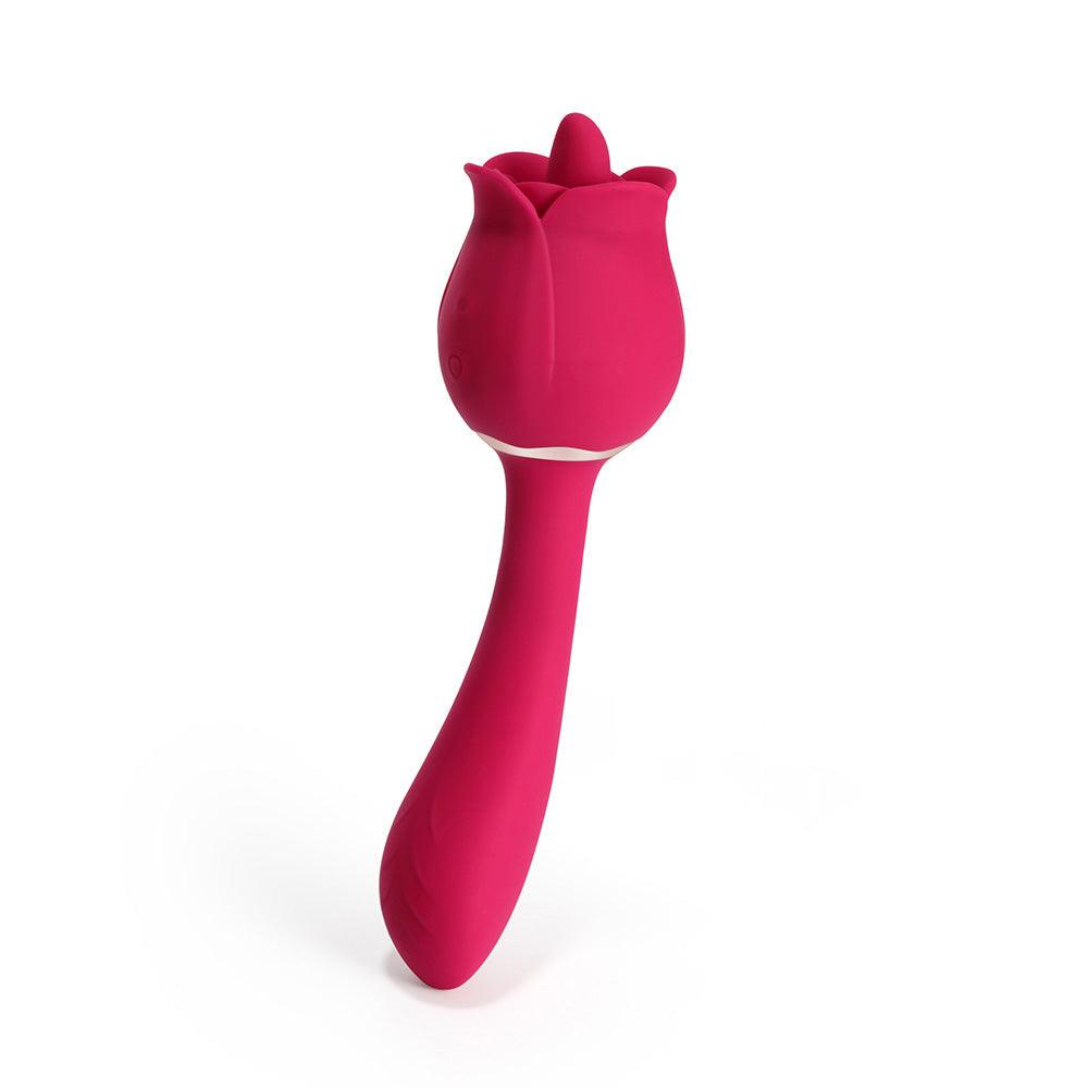 Rose Clit Licking Tongue Vibrator & G Spot Massager