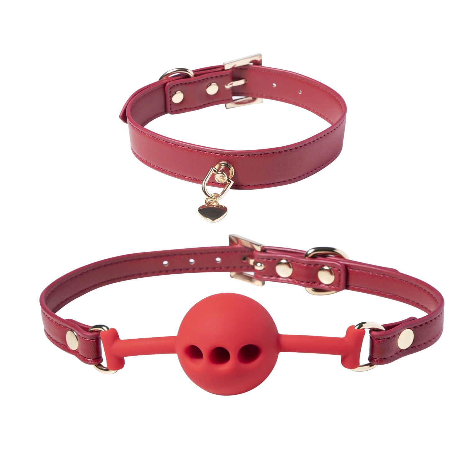 RED PASSION 8 Piece Vegan Leather Bondage Kit