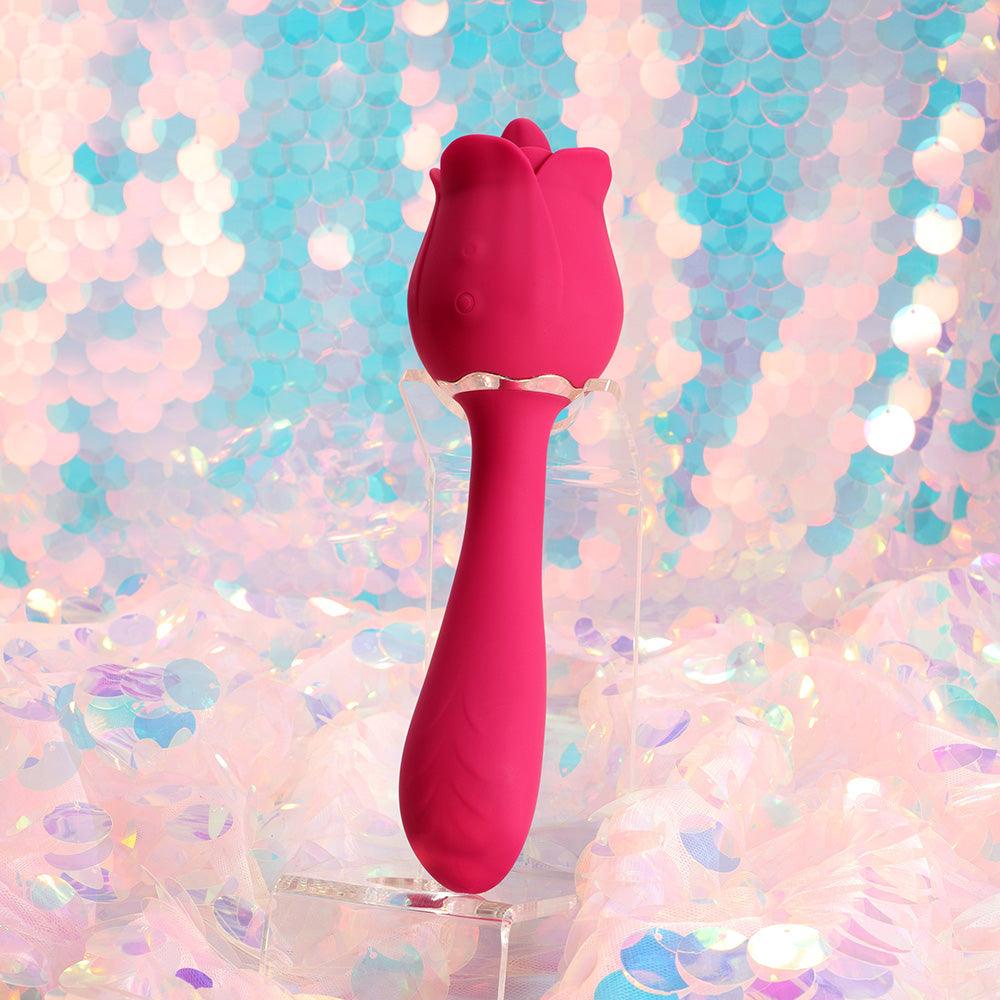 Rose Clit Licking Tongue Vibrator & G Spot Massager