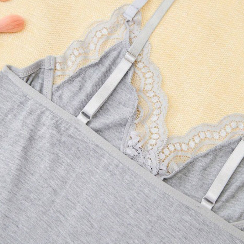 Women's Sexy Lace Trim Slit Bowknot Decor Sleep Dress