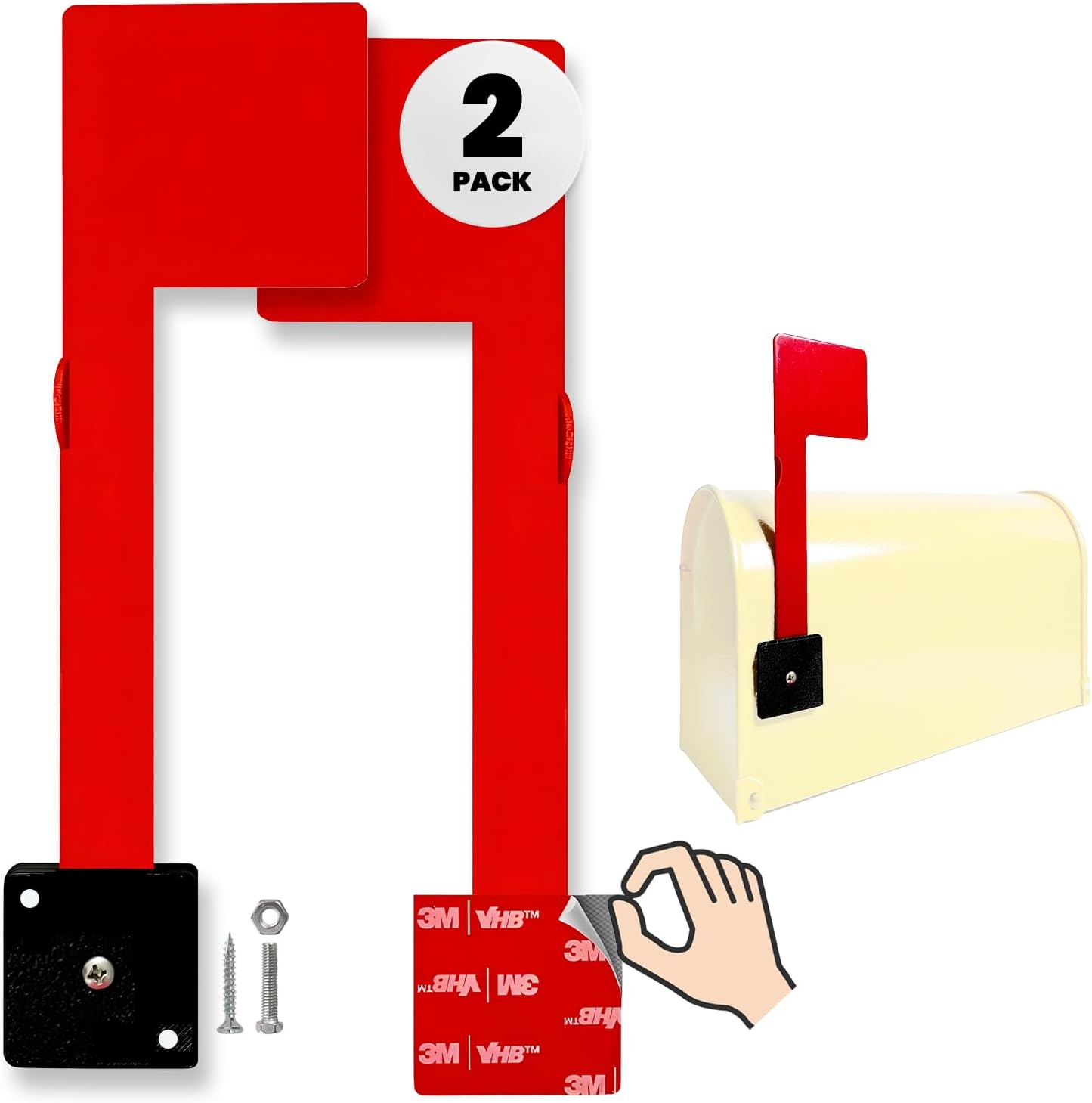 No Tools Needed Waterproof Sturdy Mailbox Flag Replacement for Post Mount Mailboxes