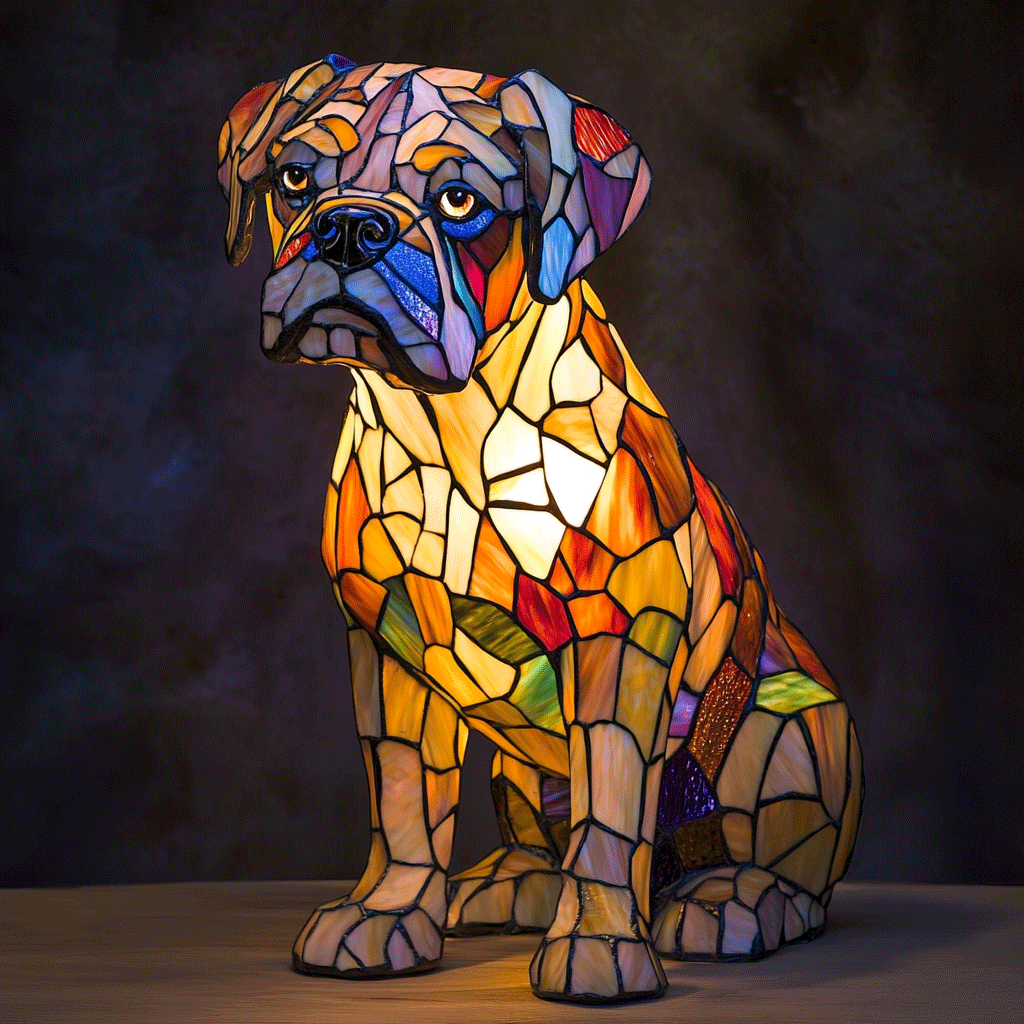 Boxer Dog Lamp