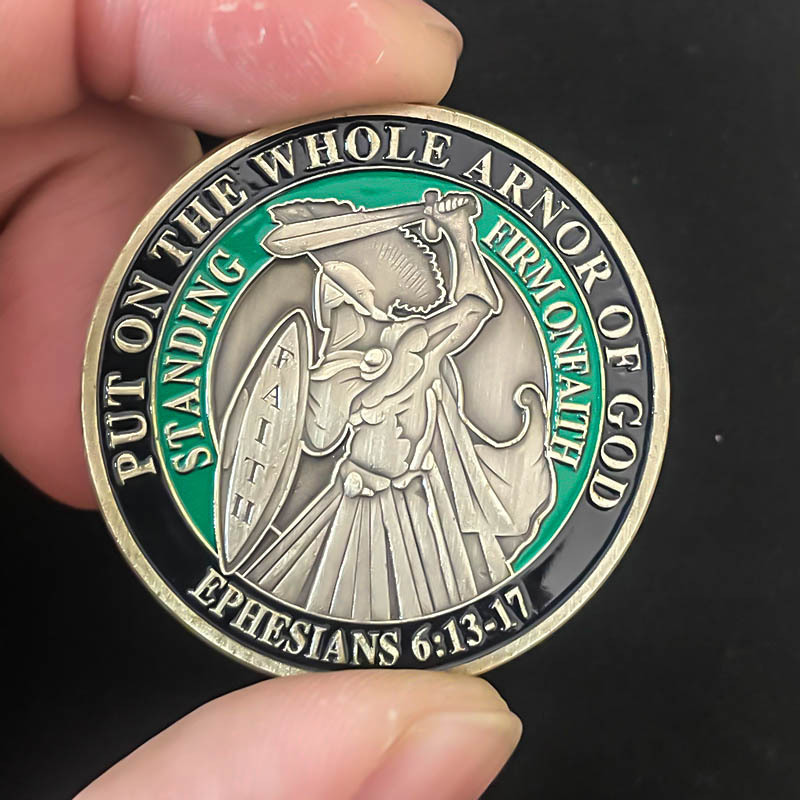 Inspirational Scripture Defend The Faith Armor of God Coin