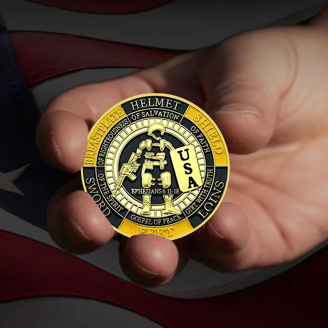 USA Police Armor of God Gold and Silver Challenge Coins 