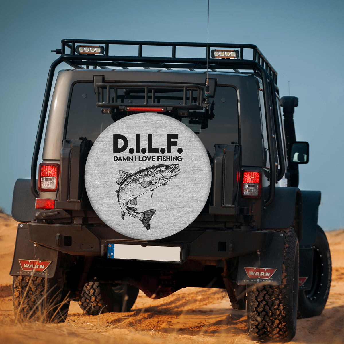 Fishing Spare Tire Cover, Damn I Love Fishing, Fishing Accessory, Fisherman Gift, Fishing Car Accessories
