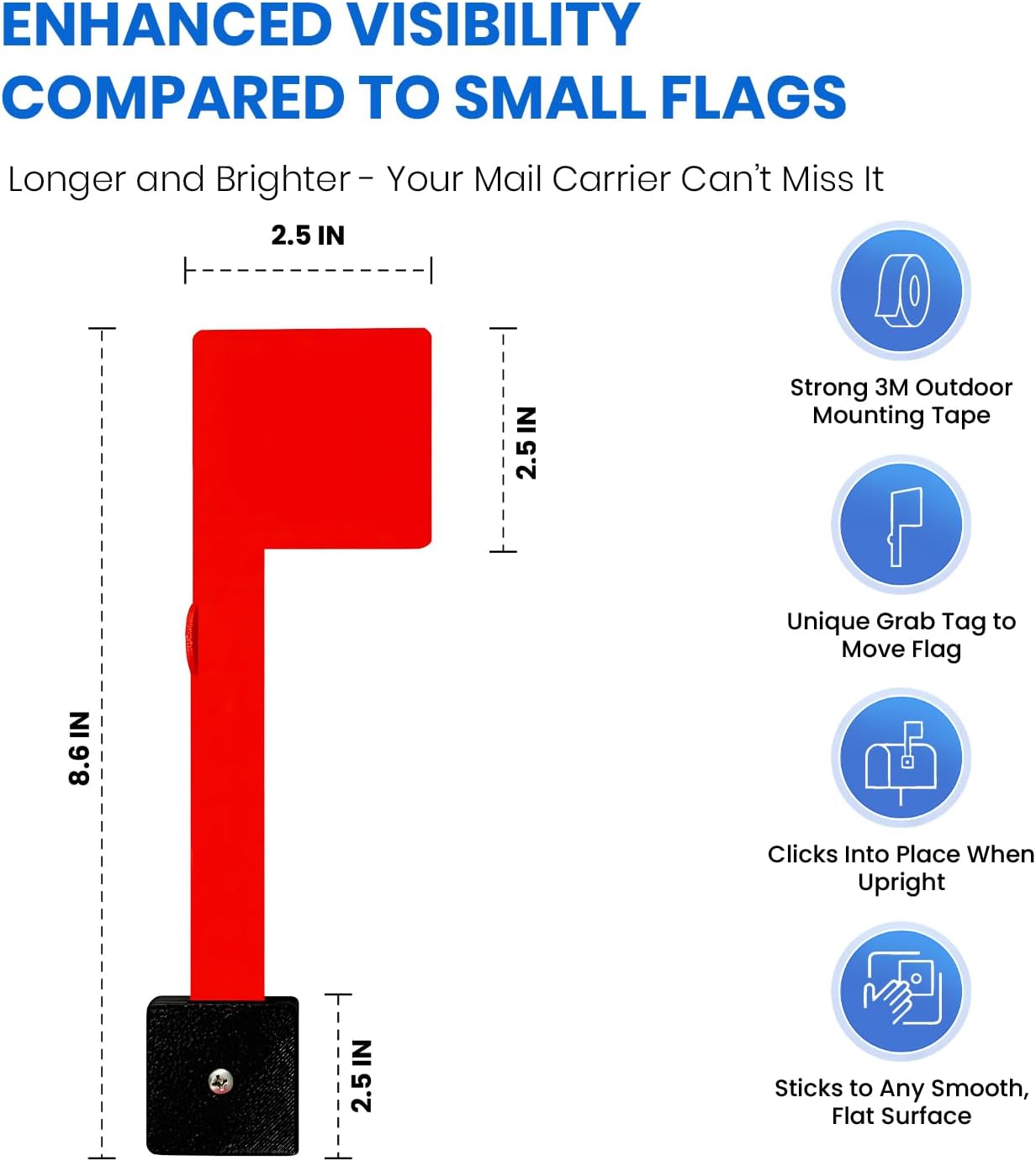 No Tools Needed Waterproof Sturdy Mailbox Flag Replacement for Post Mount Mailboxes
