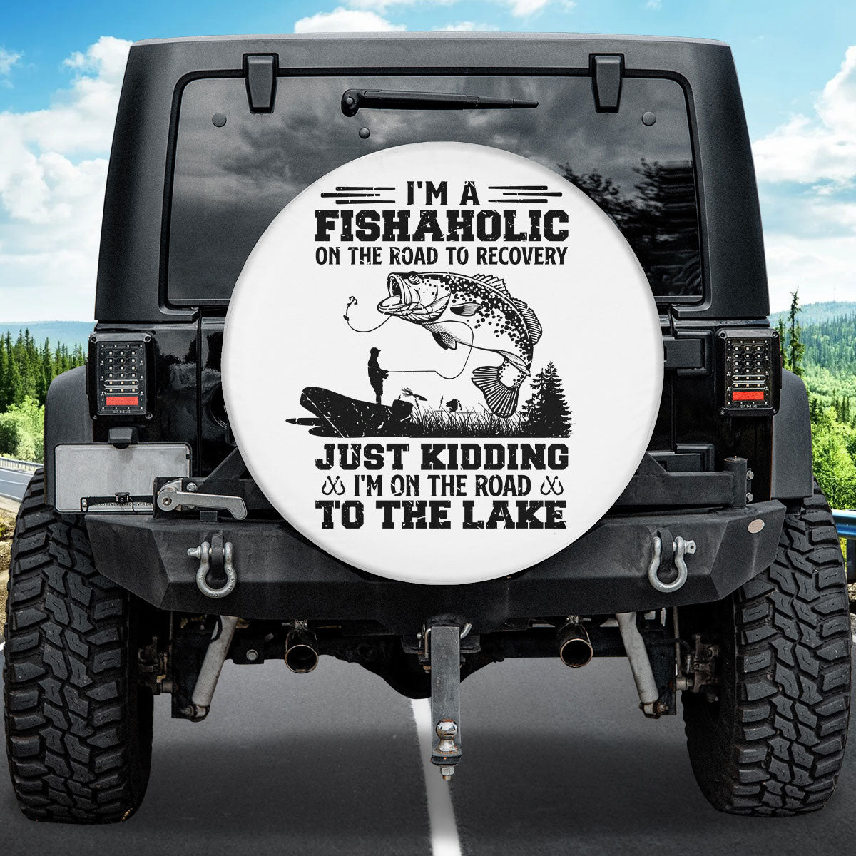 I'm A Fishaholic, Fishing Dad Gift, Tire Cover For Car, Waterproof Wheel Cover