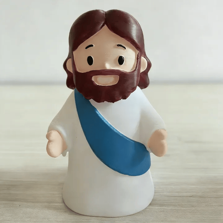 Christianartworkshop Glowing Jesus Tap Light Easter Ornament: Merge Playful Charm with His Care