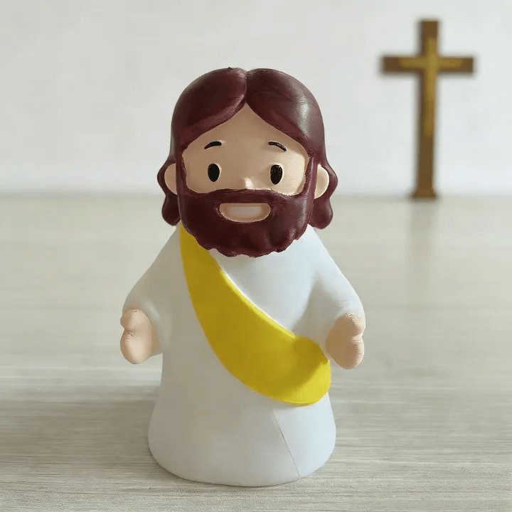 Christianartworkshop Glowing Jesus Tap Light Easter Ornament: Merge Playful Charm with His Care