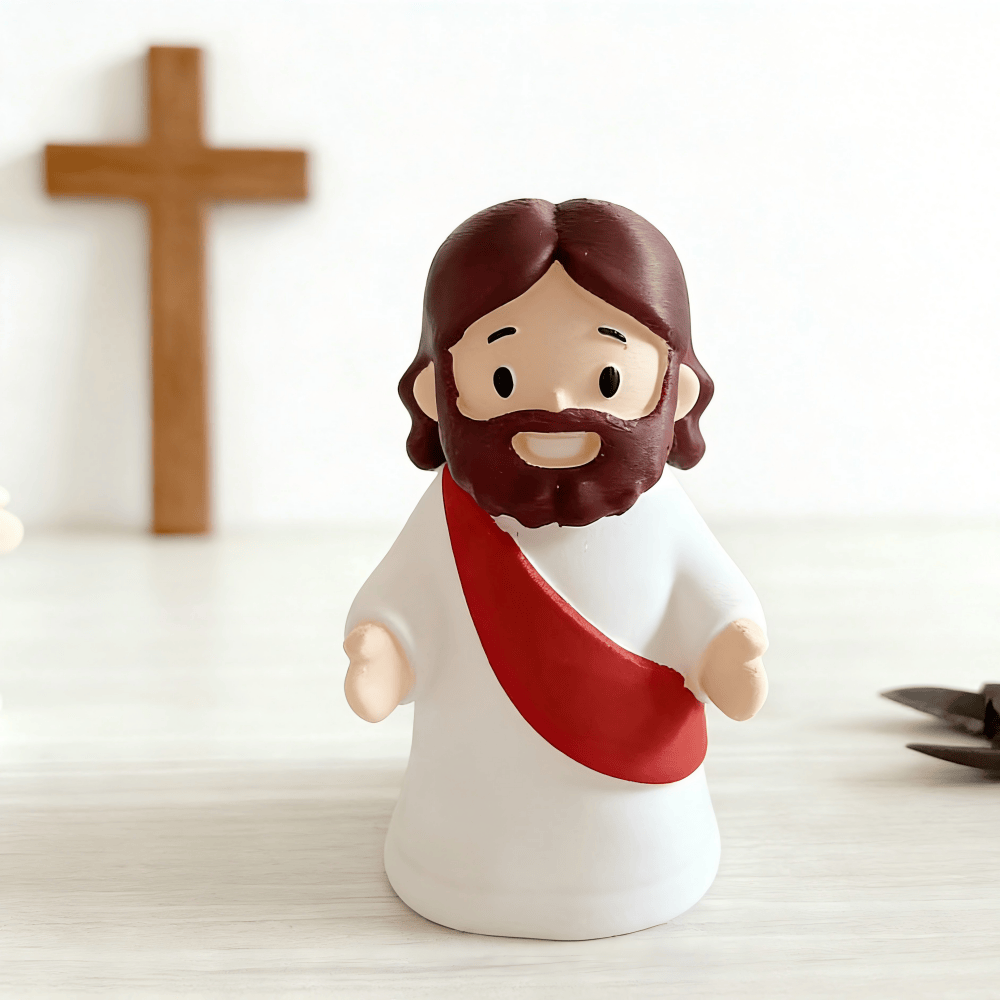Christianartworkshop Glowing Jesus Tap Light Easter Ornament: Merge Playful Charm with His Care