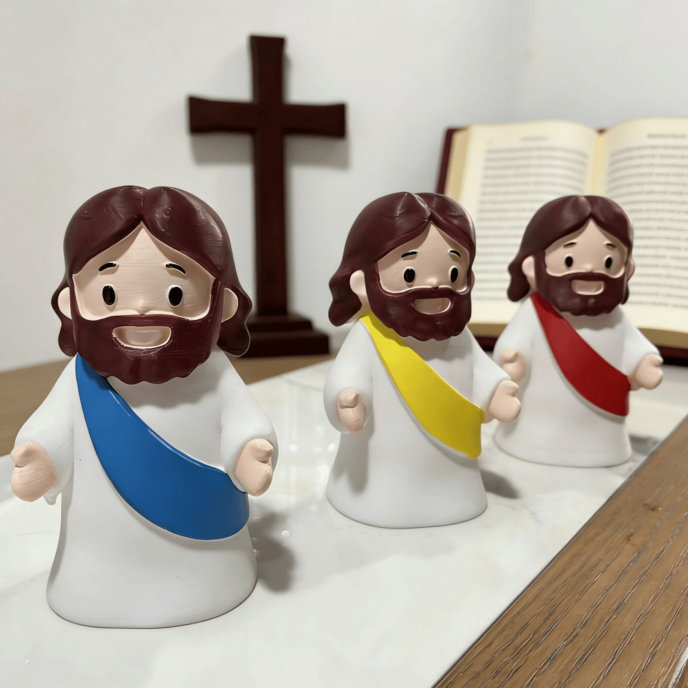 Christianartworkshop Glowing Jesus Tap Light Easter Ornament: Merge Playful Charm with His Care
