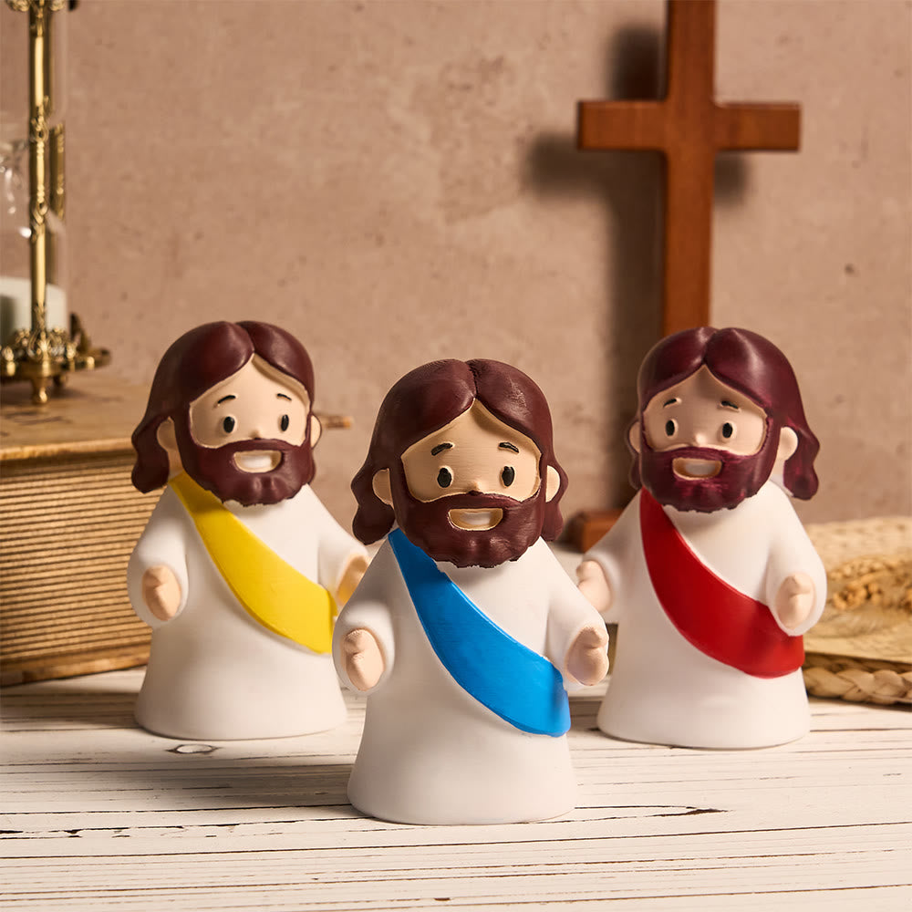 Christianartworkshop Glowing Jesus Tap Light Easter Ornament: Merge Playful Charm with His Care
