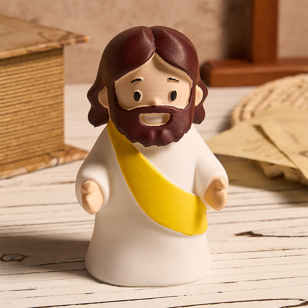 Christianartworkshop Glowing Jesus Tap Light Easter Ornament: Merge Playful Charm with His Care