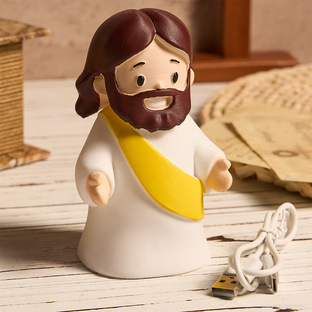 Christianartworkshop Glowing Jesus Tap Light Easter Ornament: Merge Playful Charm with His Care