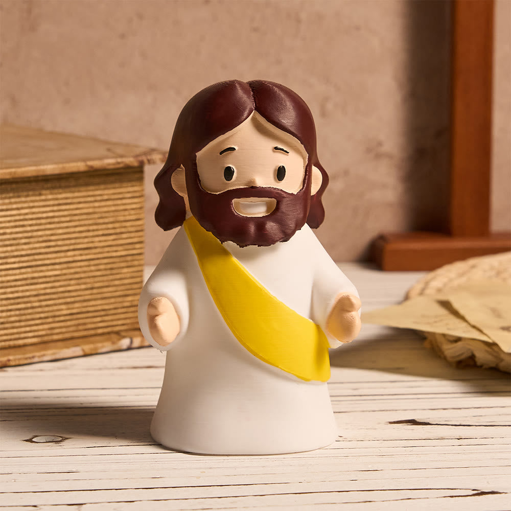 Christianartworkshop Glowing Jesus Tap Light Easter Ornament: Merge Playful Charm with His Care