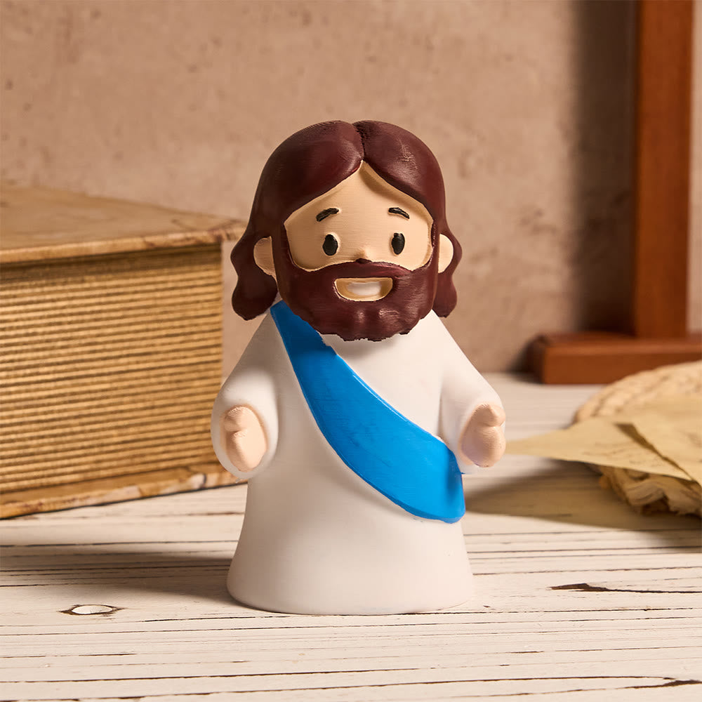Christianartworkshop Glowing Jesus Tap Light Easter Ornament: Merge Playful Charm with His Care