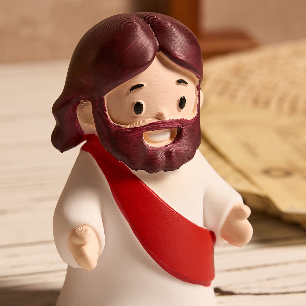 Christianartworkshop Glowing Jesus Tap Light Easter Ornament: Merge Playful Charm with His Care