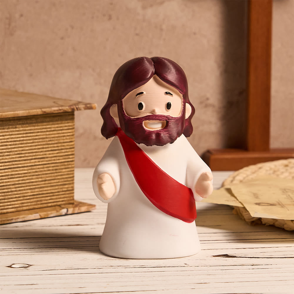 Christianartworkshop Glowing Jesus Tap Light Easter Ornament: Merge Playful Charm with His Care