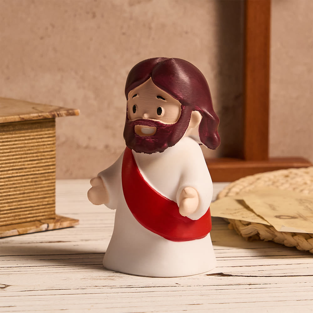 Christianartworkshop Glowing Jesus Tap Light Easter Ornament: Merge Playful Charm with His Care